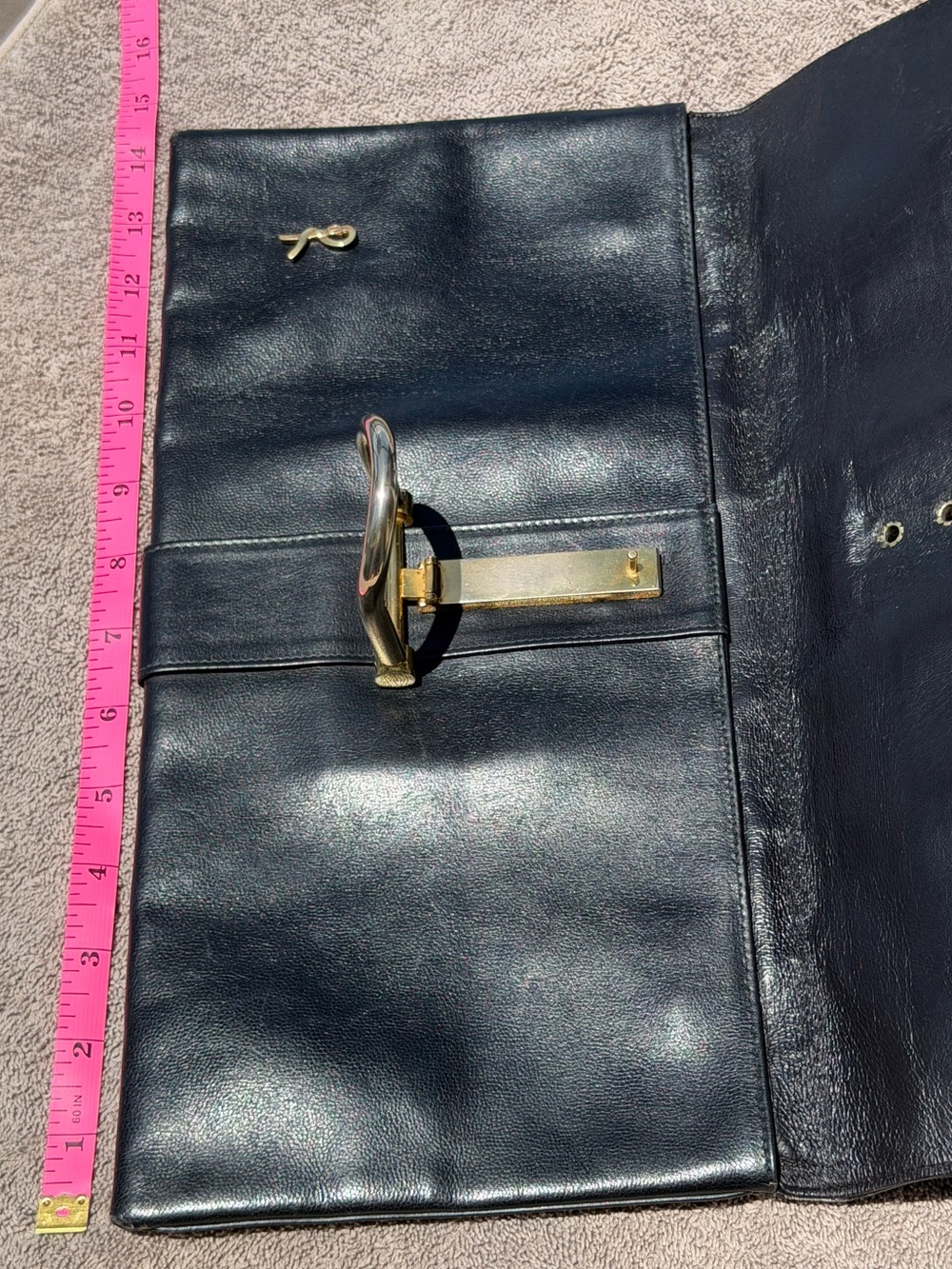 Roberta di Camerino Black Leather Belted Clutch Bag Vintage - Picture 13 of 15